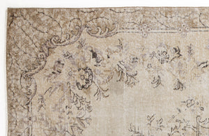 Beige Over Dyed Vintage Rug 6'2'' x 9'9'' ft 187 x 297 cm