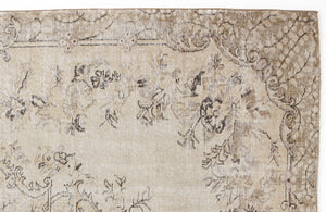 Beige Over Dyed Vintage Rug 6'2'' x 9'9'' ft 187 x 297 cm