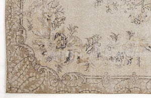 Beige Over Dyed Vintage Rug 6'2'' x 9'9'' ft 187 x 297 cm