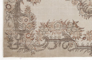 Beige Over Dyed Vintage Rug 5'7'' x 9'10'' ft 170 x 300 cm