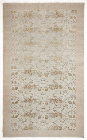 Beige Over Dyed Vintage Rug 6'2'' x 10'4'' ft 187 x 315 cm