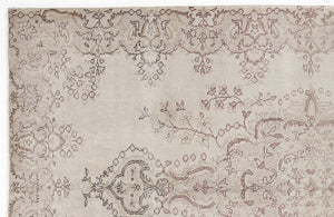 Beige Over Dyed Vintage Rug 5'7'' x 8'12'' ft 170 x 274 cm
