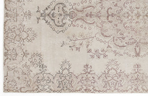 Beige Over Dyed Vintage Rug 5'7'' x 8'12'' ft 170 x 274 cm