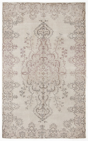 Beige Over Dyed Vintage Rug 5'7'' x 8'12'' ft 170 x 274 cm