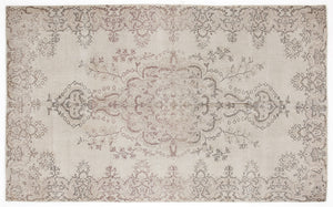 Beige Over Dyed Vintage Rug 5'7'' x 8'12'' ft 170 x 274 cm