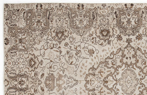 Beige Over Dyed Vintage Rug 5'7'' x 8'10'' ft 170 x 269 cm