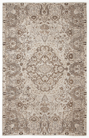 Beige Over Dyed Vintage Rug 5'7'' x 8'10'' ft 170 x 269 cm