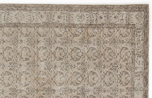 Beige Over Dyed Vintage Rug 5'7'' x 9'3'' ft 170 x 281 cm