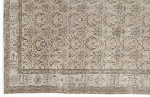 Beige Over Dyed Vintage Rug 5'7'' x 9'3'' ft 170 x 281 cm