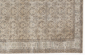 Beige Over Dyed Vintage Rug 5'7'' x 9'3'' ft 170 x 281 cm