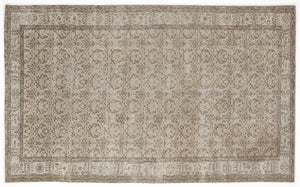 Beige Over Dyed Vintage Rug 5'7'' x 9'3'' ft 170 x 281 cm