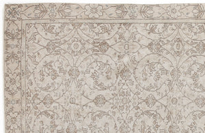 Beige Over Dyed Vintage Rug 5'2'' x 9'9'' ft 158 x 298 cm