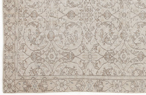 Beige Over Dyed Vintage Rug 5'2'' x 9'9'' ft 158 x 298 cm