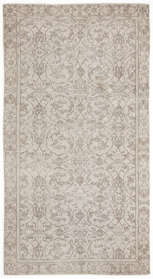 Beige Over Dyed Vintage Rug 5'2'' x 9'9'' ft 158 x 298 cm