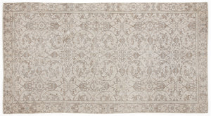 Beige Over Dyed Vintage Rug 5'2'' x 9'9'' ft 158 x 298 cm
