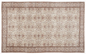 Beige Over Dyed Vintage Rug 5'5'' x 8'10'' ft 166 x 270 cm