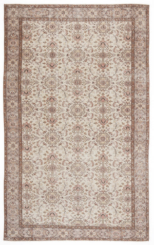 Beige Over Dyed Vintage Rug 5'5'' x 8'10'' ft 166 x 270 cm