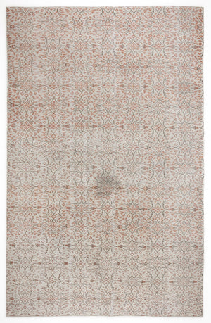 Beige Over Dyed Vintage Rug 6'5'' x 10'3'' ft 196 x 312 cm