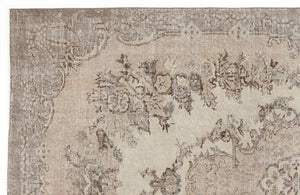 Beige Over Dyed Vintage Rug 5'8'' x 9'2'' ft 173 x 279 cm