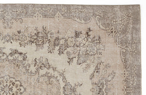 Beige Over Dyed Vintage Rug 5'8'' x 9'2'' ft 173 x 279 cm