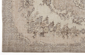 Beige Over Dyed Vintage Rug 5'8'' x 9'2'' ft 173 x 279 cm
