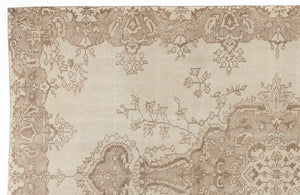Beige Over Dyed Vintage Rug 5'5'' x 8'10'' ft 165 x 270 cm
