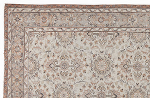 Beige Over Dyed Vintage Rug 5'7'' x 9'3'' ft 170 x 283 cm