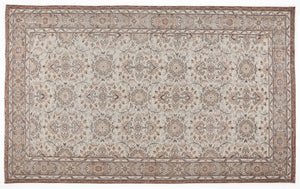 Beige Over Dyed Vintage Rug 5'7'' x 9'3'' ft 170 x 283 cm