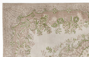 Beige Over Dyed Vintage Rug 6'4'' x 9'7'' ft 194 x 292 cm