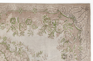 Beige Over Dyed Vintage Rug 6'4'' x 9'7'' ft 194 x 292 cm