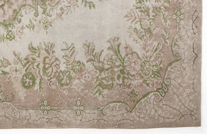 Beige Over Dyed Vintage Rug 6'4'' x 9'7'' ft 194 x 292 cm