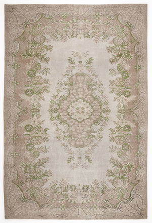 Beige Over Dyed Vintage Rug 6'4'' x 9'7'' ft 194 x 292 cm