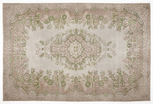Beige Over Dyed Vintage Rug 6'4'' x 9'7'' ft 194 x 292 cm