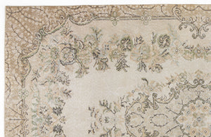 Beige Over Dyed Vintage Rug 5'4'' x 9'3'' ft 163 x 283 cm
