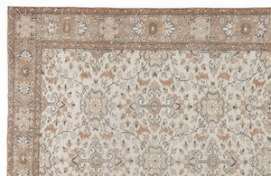Beige Over Dyed Vintage Rug 5'5'' x 9'1'' ft 164 x 277 cm