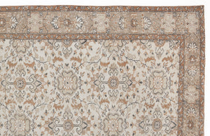 Beige Over Dyed Vintage Rug 5'5'' x 9'1'' ft 164 x 277 cm