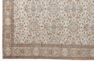 Beige Over Dyed Vintage Rug 5'5'' x 9'1'' ft 164 x 277 cm