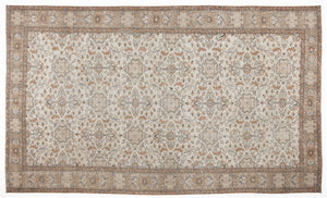 Beige Over Dyed Vintage Rug 5'5'' x 9'1'' ft 164 x 277 cm