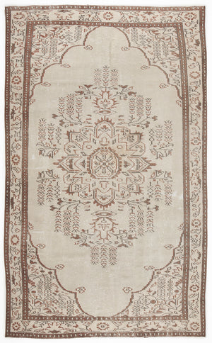 Beige Over Dyed Vintage Rug 5'1'' x 8'7'' ft 155 x 262 cm