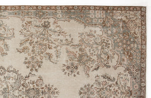 Beige Over Dyed Vintage Rug 5'5'' x 9'6'' ft 165 x 290 cm