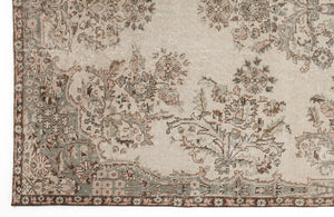 Beige Over Dyed Vintage Rug 5'5'' x 9'6'' ft 165 x 290 cm