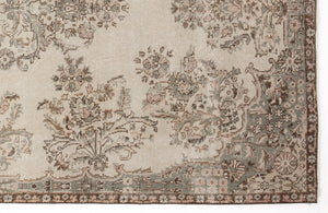 Beige Over Dyed Vintage Rug 5'5'' x 9'6'' ft 165 x 290 cm