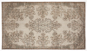 Beige Over Dyed Vintage Rug 5'5'' x 9'6'' ft 165 x 290 cm