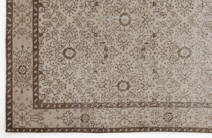 Beige Over Dyed Vintage Rug 4'12'' x 8'6'' ft 152 x 258 cm