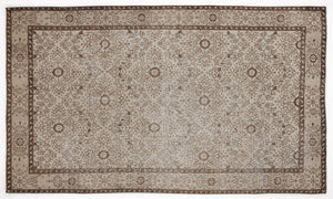 Beige Over Dyed Vintage Rug 4'12'' x 8'6'' ft 152 x 258 cm