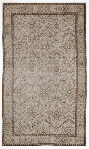 Beige Over Dyed Vintage Rug 4'12'' x 8'6'' ft 152 x 258 cm