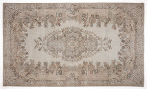 Beige Over Dyed Vintage Rug 5'9'' x 9'10'' ft 176 x 300 cm