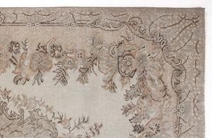 Beige Over Dyed Vintage Rug 5'9'' x 9'10'' ft 176 x 300 cm