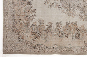 Beige Over Dyed Vintage Rug 5'9'' x 9'10'' ft 176 x 300 cm