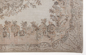 Beige Over Dyed Vintage Rug 5'9'' x 9'10'' ft 176 x 300 cm
